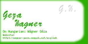 geza wagner business card