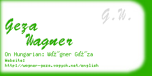 geza wagner business card